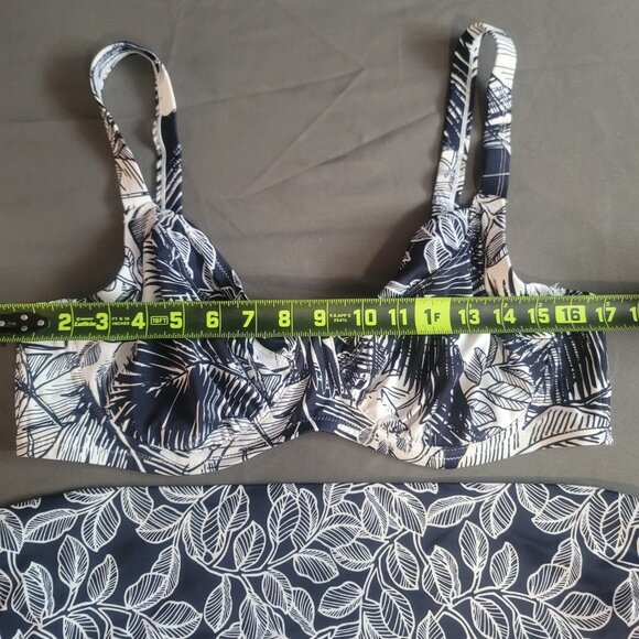 Swimsuits For All Bikini Set Womens 20 White Black Tropical Tummy Control Beach - Picture 6 of 14